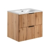 Zestaw Szafka łazienkowa 60 cm dąb z umywalką i syfonem Adel Oak SET -ADO SKY 60 CM, Comad